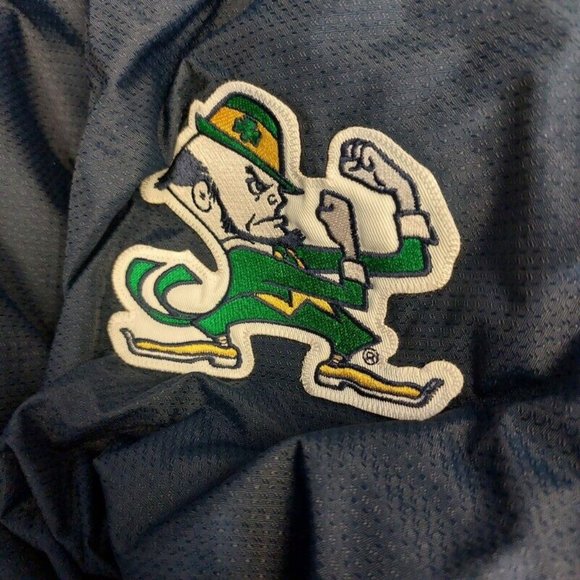 Majestic NCAA Notre Dame Fighting Irish Full Zip Jacket Mens L Coat Blue Gold - Picture 4 of 7